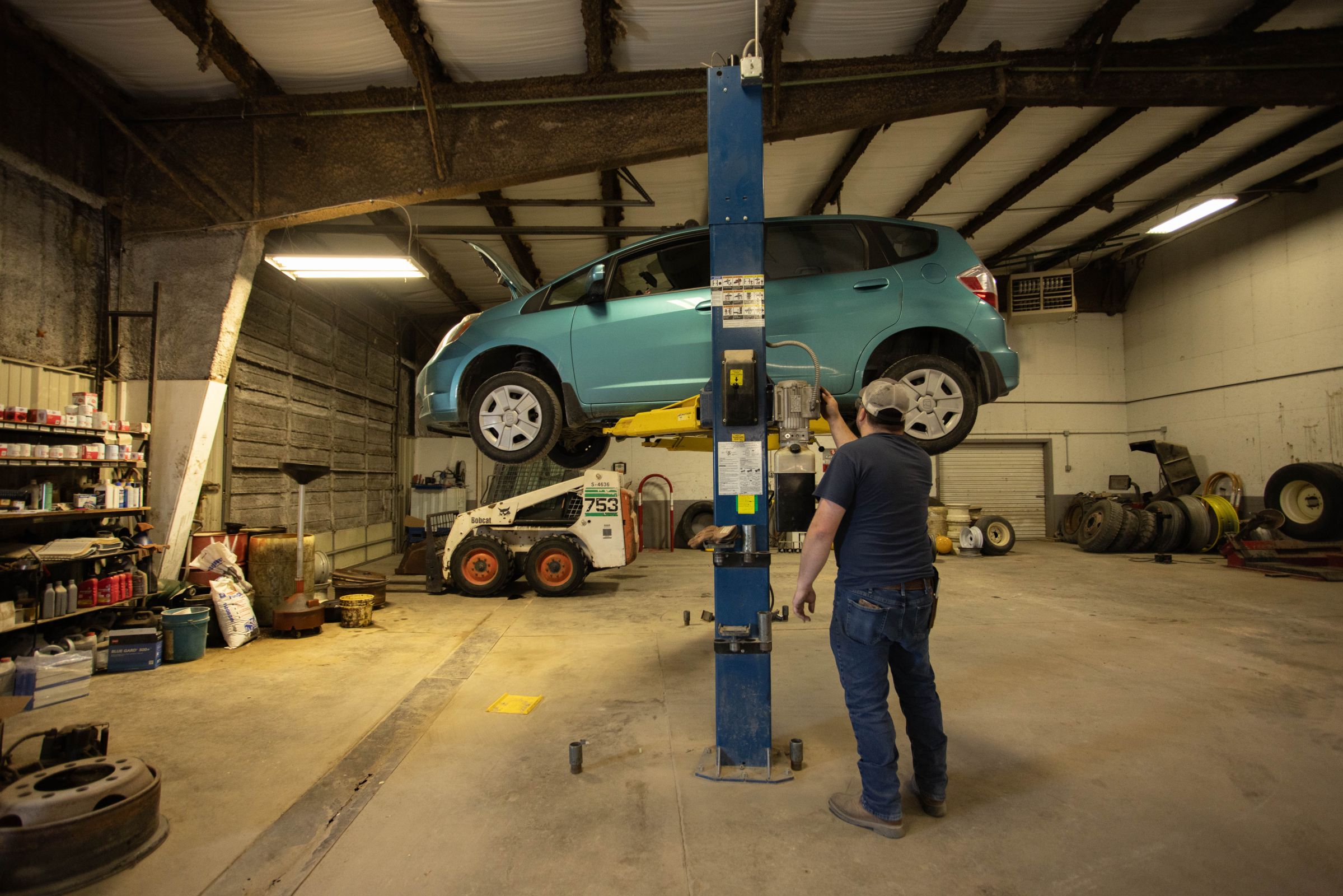 Car on hoist