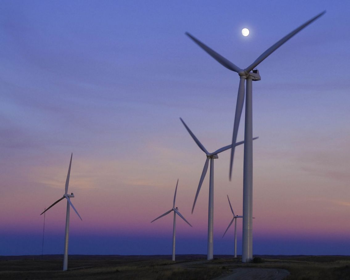 Full Moon Over Turbines